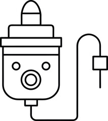 Air Pollution Data Sensor Line Art – Transparent Background