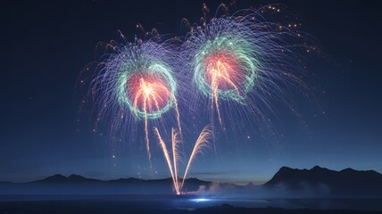 fireworks in the sky new year 