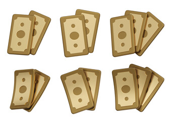cartoon style gold money bills currency 3D graphic © 정의 장