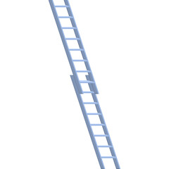 Light Blue Ladder Object Isolated On White Background Representing Access To Higher Levels And Vertical Ascent In A Simple Design
