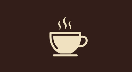 Fototapeta premium Steaming Cup of Coffee Flat Design Illustration