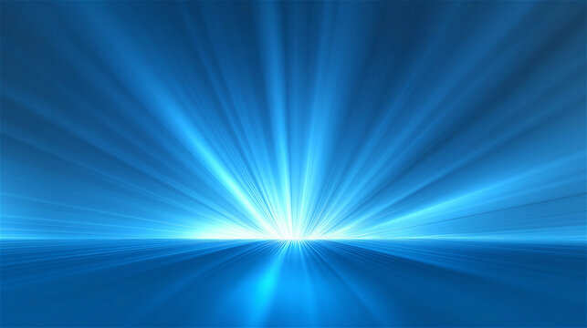 Powerful blue cosmic light burst with a sharp, radiant starburst effect, creating a dynamic and ethereal visualization of celestial energy against a deep blue background.