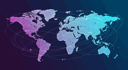 Fototapeta premium Dynamic Gradient Illustration of Global Connectivity and Network