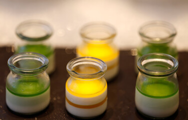 Breakfast buffet. Organic fruit yogurt. Ho Chi Minh city. Vietnam.