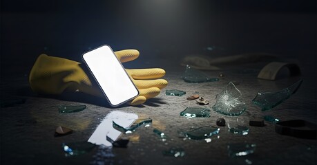 Cracked Screen Calamity Aftermath of a Smartphone Mishap