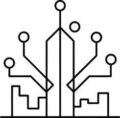 Metal home key icon with a keyhole silhouette and a clothes hanger hook on a white isolated background