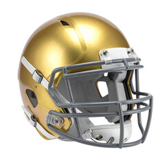 Fototapeta premium An isolated American football helmet, a crucial piece of safety equipment, stands ready for the game