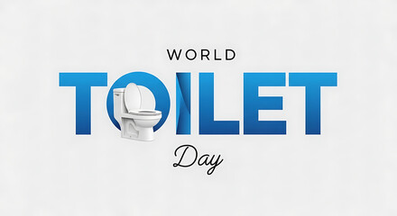 World toilet day celebration with a prominent toilet illustration and text