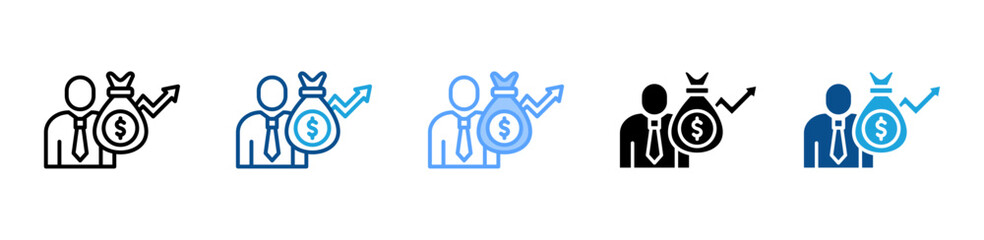 Investor icon sheet multiple style collection