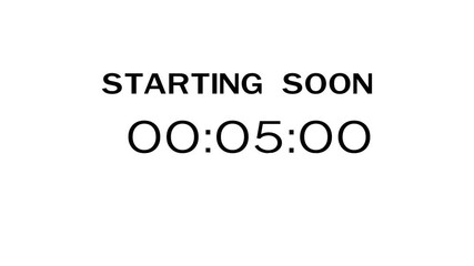 Counting timer number animation.  38 minutes counting timer clock animation.
