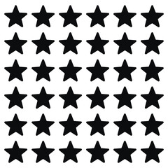 A grid of black stars on a white background