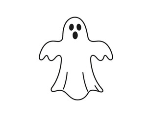Obraz premium Line illustration of a halloween ghost