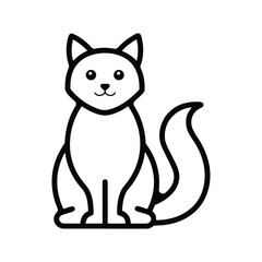 Minimal ragdoll cat mascot logo simple outline cartoon vector design