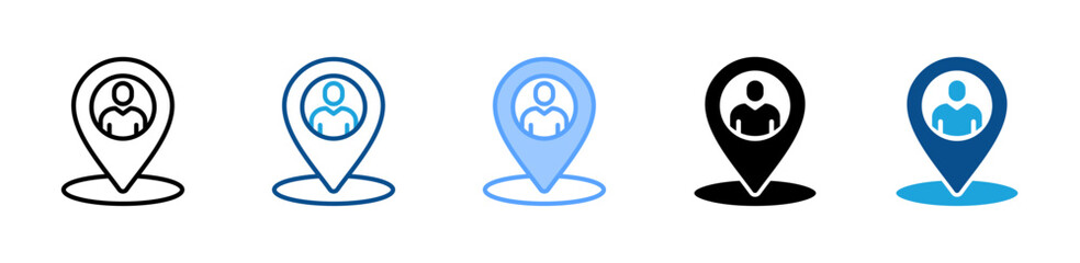 Location Audience icon sheet multiple style collection
