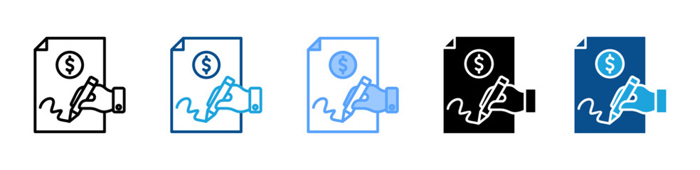 Business Signing icon sheet multiple style collection