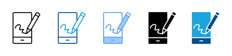 Digital Signature icon sheet multiple style collection