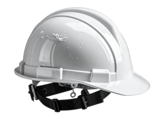 White hard hat isolated on transparent background, a crucial piece of safety gear