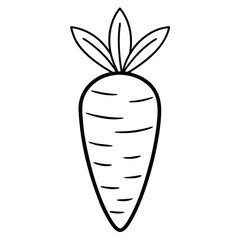 Carrot Icon – Healthy Vegetable Outline Vector