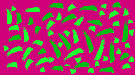 Artistic background with expressive brush texture, pink and green colors.