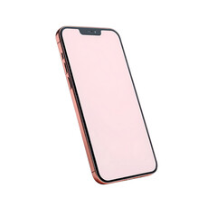 Sleek rose gold smartphone mockup with blank screen, perfect for app promotion or UI design showcase in modern tech and lifestyle contexts, beautiful design