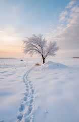 Obraz premium snow covered trees