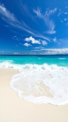 Tropical Beach Paradise - White Sand, Turquoise Water, and Azure Sky.