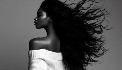 검은 머리 뒷모습