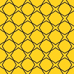 Naklejka premium Seamless geometric pattern with black lines on yellow background