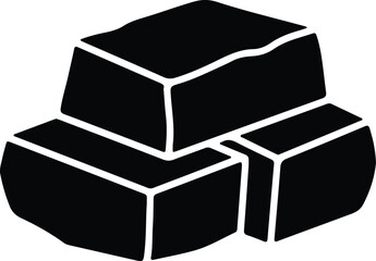 Vector Brownies stack delicious dessert chocolate sweet food silhouette Illustrator