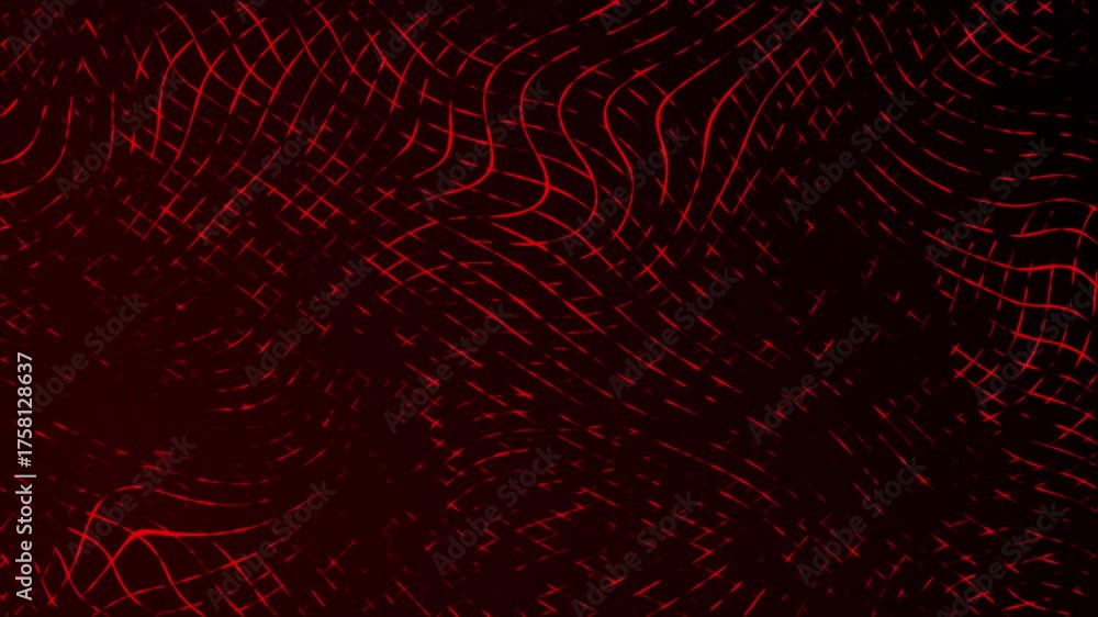 Wall mural moving neon swirling lines with wave warp effects patchwork glowing pattern design on a dark gradien