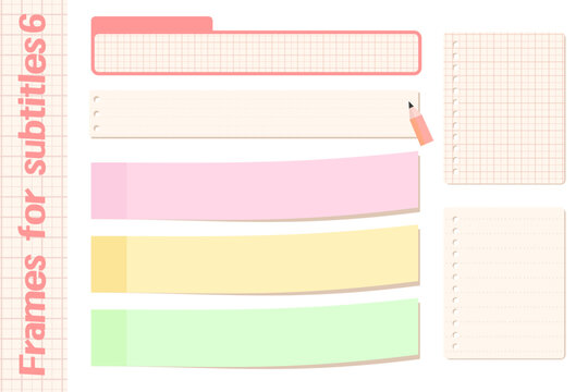 メモ帳や付箋などのテロップベース・フレームセット