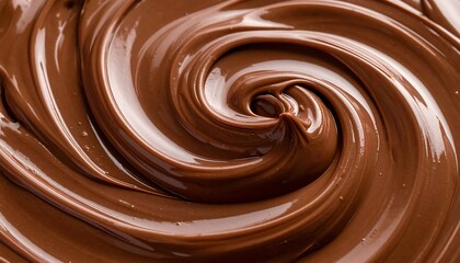 Swirling, glossy, chocolate-colored spread, a tempting, rich texture