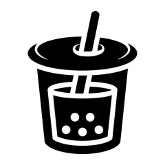 bubble tea drink glyph icon