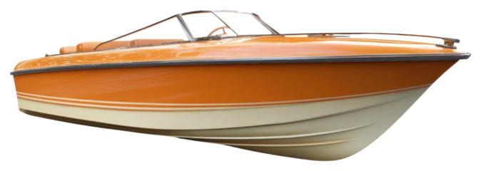 Retro speed boat transportation recreation vehicle.