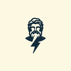 Zeus God Lightning Logo