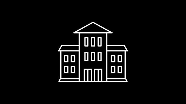 Real estate concept house icon animation. 4k stock video