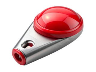 Red kitchen timer isolated on transparent background for cooking and baking