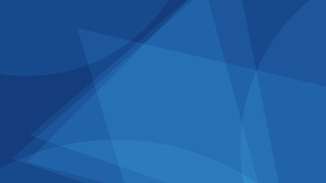 Abstract loopable blue background of rotating triangles and circles, modern smooth gradient pattern with minimalist aesthetic