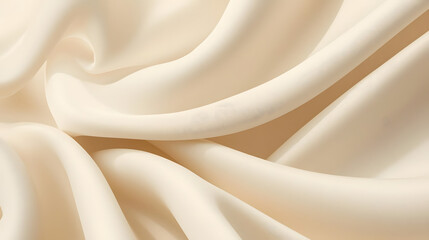 Obraz premium Luxury white silk satin fabric with soft, smooth texture and elegant waves, a shiny cream textile backdrop