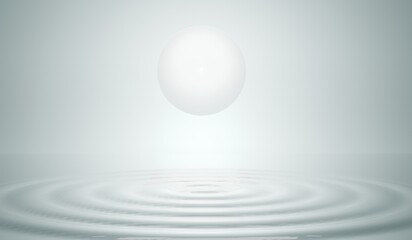 Water circle, water drop, background, 3D illustration