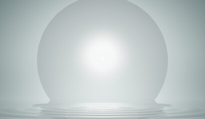 Water circle, water drop, background, 3D illustration