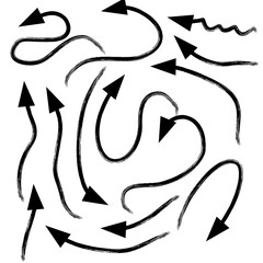 Curved Arrow Set Collection — Abstract Direction and Flow Design Elements on White Background