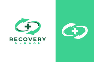 Green Recovery Medical Logo with Refresh Arrows