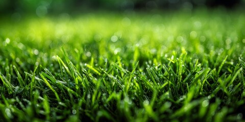 Fototapeta premium Lush Green Grass Background Texture for Nature and Outdoor Themes in Stock Photography