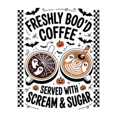Freshly Boo'd Coffee Served with Scream and Sugar - Halloween Latte Art