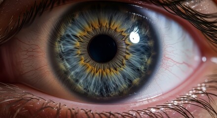Human Eye Closeup with Blue and Gold Iris
