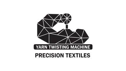 Fototapeta premium Modern geometric logo design for yarn twisting machines and precision textiles, symbolizing industrial innovation and manufacturing excellence for a sophisticated brand identity.