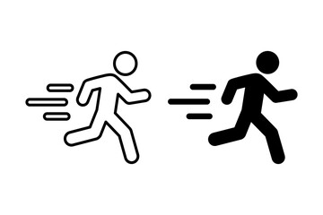 Man fast run icon, rush icon. Flat vector illustration design isolated on white background.