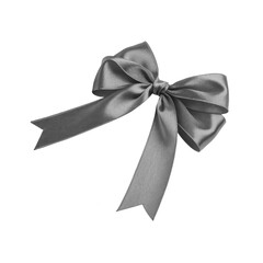 Gray bow for Christmas, elegant festive decoration isolated on a transparent background, high-quality PNG perfect for holiday gift wrapping, seasonal crafts, greeting cards, digital artwork,  festival