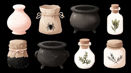 Variety of Stylish Pots and Containers for Home Decor or Crafts
